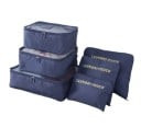 Set di 6 organizer da viaggio per valigia Tre sacche in nylon con zip e rete e tre sacche piatte per la biancheria Dimensioni fino a 31 x 40 3