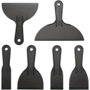 Set di 6 spatole in plastica per stucco e carta da parati 18 cm di diverse larghezze 3,8–20 cm plastica resistente per intonacatura e pulizia delle superfici 1