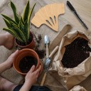 Set di 60 etichette per piante in bambù 10 cm forma a T Etichette ecologiche impermeabili per fiori e piantine 7