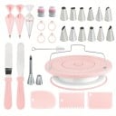Set di 80 pezzi di strumenti da pasticceria per decorare torte punte metalliche spatole raschietti sacchetti da pasticcere corda per torte 14