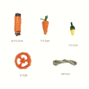 Set di 9 giocattoli naturali da rosicchiare per roditori Giocattoli in legno per conigli, porcellini d'India, cincillà Accessori per gabbie per roditori 2