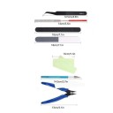 Set di 9 pezzi di attrezzi per modellismo in scatola di plastica Strumenti manuali per lavori di precisione e modifiche ai modelli 2