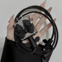 Set di accessori in silicone per caricabatterie iPhone 5in1 Fiocco Nero Protezione Cavo Copertura di Carica Cavo Flessibile Cinghia di Ritenzione 3