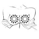 Set di adesivi decorativi per il corpo 2 pz Design temporaneo per coprire il petto Motivo audace per foto, costumi e eventi a tema 3