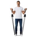 Set di bande di resistenza nero e grigio da 200 lb con cinque corde di tensione da 20 a 60 lb e moschettoni in metallo, maniglie e ancoraggio per porta 4