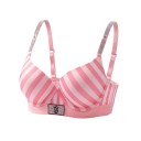 Set di biancheria intima a righe rosa e bianche con reggiseno push up e perizoma con vita larga e liscia 5