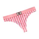 Set di biancheria intima a righe rosa e bianche con reggiseno push up e perizoma con vita larga e liscia 6