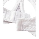 Set di biancheria intima da donna con reggiseno in pizzo con ferretto e cuore metallico al centro e perizoma con spalline regolabili ai lati 10