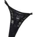 Set di biancheria intima da donna con reggiseno in pizzo con ferretto e cuore metallico al centro e perizoma con spalline regolabili 12