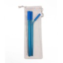 Set di cannucce in acciaio inox con custodia 3 pezzi 7