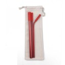 Set di cannucce in acciaio inox con custodia 3 pezzi 6