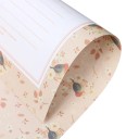 Set di carta da lettera e buste 14 x 21 cm 6 fogli di carta 8,5 x 16,5 cm 3 buste uccelli fiori set di scrittura rosa 2