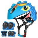 Set di ciclismo per bambini 50–54 cm Casco dinosauro EPS Ginocchiere gomiti e palmi Set di protezione per bicicletta monopattino pattini 1
