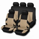 Set di coprisedili per 5 posti 9 pezzi Coprisedili universali con stampa di pneumatici in poliestere Compatibili con airbag 15