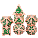 Set di dadi geometrici 7 pezzi con bordi affilati RPG per giochi da tavolo Drago Doppio fantasy roleplay dadi poliedrici 4