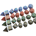 Set di dadi poliedrici in acrilico Fantasy con effetto marmorizzato per giochi da tavolo Dungeons & Dragons, giochi di ruolo e giochi di avventura 1