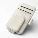 Set di due supporti per auto per occhiali, carte, biglietti e penna con fissaggio magnetico, plastica resistente e pelle artificiale 8