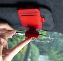 Set di due supporti per auto per occhiali, carte, biglietti e penna con fissaggio magnetico, plastica resistente e pelle artificiale 4