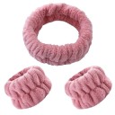 Set di fasce per capelli da donna con bracciali contro il gocciolamento dell'acqua dalle mani Bracciali assorbenti per i polsi con fascia 2