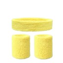 Set di fascia sportiva e due polsini in cotone colorato Materiale assorbente per sport, corsa, ciclismo e giochi di squadra 7