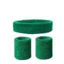 Set di fascia sportiva e due polsini in cotone colorato Materiale assorbente per sport, corsa, ciclismo e giochi di squadra 6