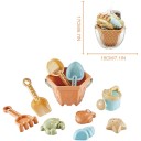 Set di giocattoli da spiaggia per bambini 10 pezzi attrezzi in plastica e formine in secchiello 18 x 17 cm per sabbiera e giochi d'acqua 3