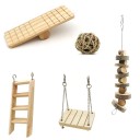 Set di giocattoli in legno per roditori 10 pz 2