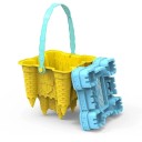 Set di giocattoli per sabbia e acqua con secchiello 29 × 18 cm set in plastica blu-gialla per bambini per spiaggia e sabbiera 2