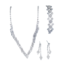 Set di gioielli da sposa 32+14,5 cm Collana 17,5 cm Bracciale 4 cm Orecchini Cristalli a Rame Ipoallergenico 3