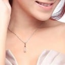 Set di gioielli elegante con collana da 45 cm e orecchini in argento 925 a forma di goccia d'acqua per matrimoni, fidanzamenti e feste 4