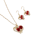 Set di gioielli per San Valentino Collana 52–57 cm Orecchini 3,2 cm Rosa Cuore Lega Accessori romantici per donne 5