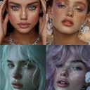 Set di lentiggini adesive scintillanti per il viso Adesivi decorativi colorati per trucco festival fotografico e occasioni speciali 2