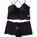 Set di lingerie in pizzo per donna con reggiseno bralette allungato e mutandine a slip 6