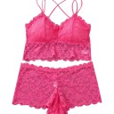 Set di lingerie in pizzo per donna con reggiseno bralette allungato e mutandine a slip 1