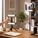 Set di luce LED con gabbia per telefono e treppiede 1,8 m Temperatura regolabile 2500–8500 K Batteria 8000 mAh 20 W CRI 96+ Nera Per vlog e riprese 4
