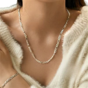 Set di Lusso Argento 925 Collana 4 mm 55 cm Bracciale 20 cm Gioielli unisex eleganti per matrimoni e feste 5