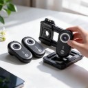 Set di microscopi per smartphone 100x 150x e 200x APEXEL 3in1 con luce LED e UV Supporto per telefono filtro CPL USB-C Nero Per bambini e adulti 4