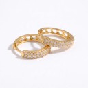 Set di orecchini a cerchio 3 paia 1,3 1,5 e 1,8 cm Huggie cerchi con doppia fila di zirconi Per lobo e piercing della cartilagine 3