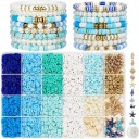 Set di perline di argilla motiv oceano con conchiglie stelle marine tartarughe simboli marini Set in polimero per la creazione di gioielli bracciali 1