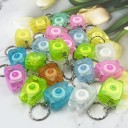 Set di portachiavi con filo interdentale 30 pz 15 m per pezzo custodia in plastica con anello custodia portatile multicolore per igiene orale 4