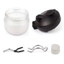Set di pulizia per aerografi con supporto e filtro Contenitore in vetro 304 ml Coperchio nero Per aerografi a gravità e laterali Modellismo e officina 3