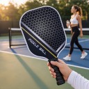Set di racchette per pickleball con palline e zaino a tracolla 40 x 20 x 1,4 cm Fibra di carbonio grafitica Scuro con striscia gialla Racchette 6