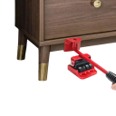 Set di rulli per trasloco con ruote e leva di sollevamento, sollevatore per mobili in metallo con basi girevoli rosso-nero per spostare i mobili 4