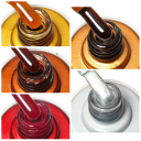 Set di smalti gel colorati premium 5×10 ml Composizione vegana senza HEMA TPO Pennello rotondo UV LED 4