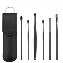 Set di strumenti per la pulizia delle orecchie 6 pezzi con custodia Acciaio inossidabile Raschietti auricolari multifunzionali Rimuovi cerume Utensili igienici per la casa 5