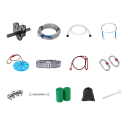 Set di zip line per bambini con cavo in acciaio di 36,6 m e seggiolino di 28 cm, diametro del cavo 6 mm, blu-argento per uso esterno in giardino 2