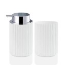 Set dozator de săpun spumă albă și căni pentru periuțe de dinți sau alte accesorii de baie Echipamente pentru baie 3
