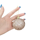 Set elegant de 12 bucăți de globuri de Crăciun strălucitoare de 6 cm aurii șampanie, decorațiuni suspendate pentru bradul de Crăciun și petreceri 4