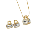 Set Elementare Collana e Orecchini Acciaio Inossidabile Gioielli Moda Moderni per Donne San Valentino Anniversario Matrimonio Regalo 1