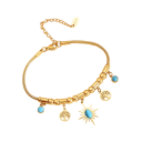 Set Etno Boho Collana 40+5 cm e Bracciale 17+5 cm Acciaio Inossidabile Gioielli di Lusso per Donne Accessori Moda per Matrimonio 3